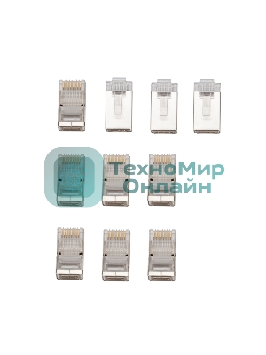 Разъем сетевой Rexant LAN на кабель, штекер 8Р8С (Rj-45), под обжим, в экране, (10 шт.)