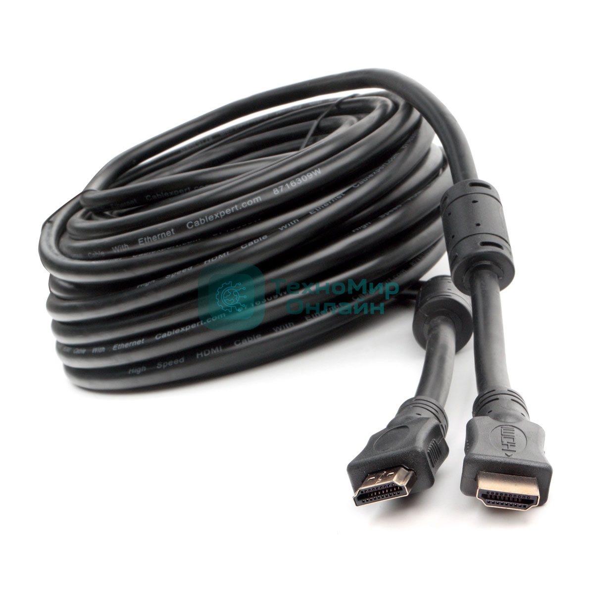 Кабель HDMI Cablexpert CCF2-HDMI4-20M, 19M/19M, v2.0, медь, позол.разъемы, экран, 2 фер.кольца, 20м, черный, пакет