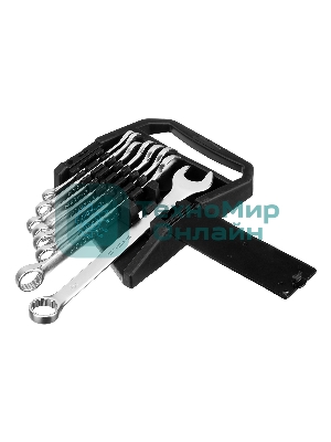 Набор ключей комбинированных Stels 8 - 19 мм, 8 шт., CrV, матовый хром