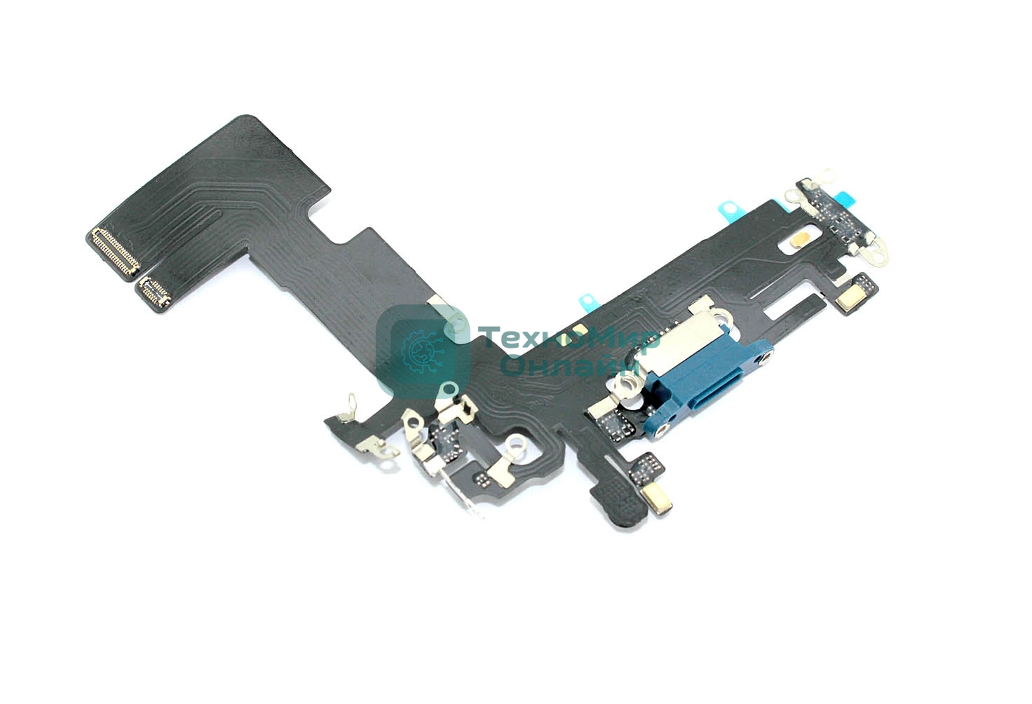 Шлейф с разъемом зарядки и микрофоном для Apple iPhone 13 синий