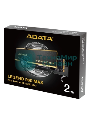 Накопитель SSD ADATA LEGEND 960 MAX, 2Tb, PCIe 4.0 x4, M.2 2280, NVMe, R/W 7400/6800, с радиатором