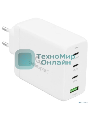 Зарядное устройство Cablexpert MP3A-PC-66 100Вт GaN, 5A, QC5.0/PD, 3xType-C, 1xUSB, белый, коробка