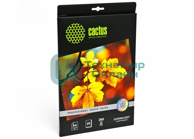 Фотобумага Cactus CS-HGA426020 Professional суперглянцевая А4 260 г/м2 20 листов