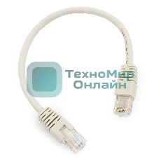 Патч-корд UTP Cablexpert cat.6, 0.25м, литой, многожильный, серый