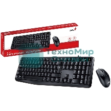 Комплект клавиатура+мышь Genius KM-170 проводной, USB, 1000 DPI, чёрный
