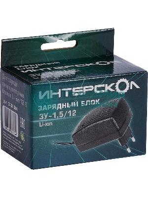 Зарядное устройство 1,5/12 с инд. для аккум. блока 1,5А/ч, 12В, Li-ion Интерскол