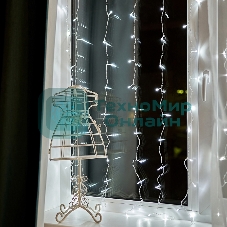 Гирлянда Светодиодный Дождь 1,5х1,5 м, свечение с динамикой, прозрачный провод, 230 В, диоды белые