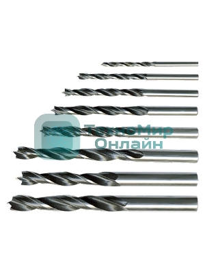 Набор сверл по дереву Sparta 4-5-6-8-10 мм, 5 шт., цилиндрический хвостовик
