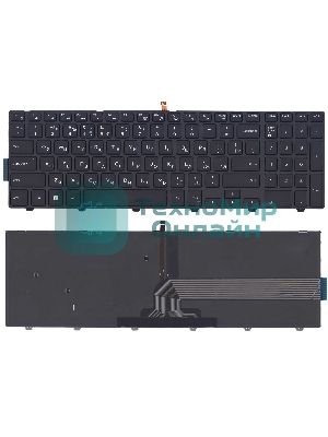 Клавиатура для ноутбука Dell Inspiron 15-3000 15-5000 5547 5521 5542 черная с подсветкой