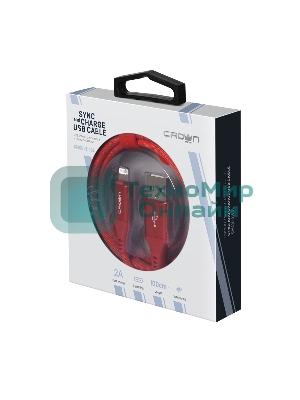 Кабель Crown USB - Lightning CMCU-3103L red