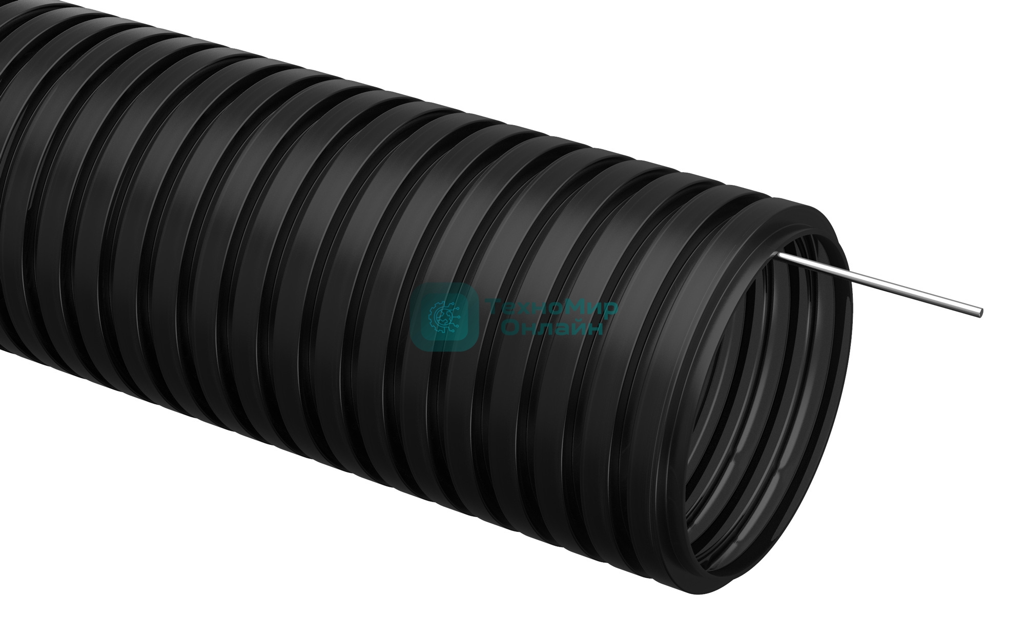 Труба гофрированная IEK ПНД d 25 с зондом (50 м) черный 403084