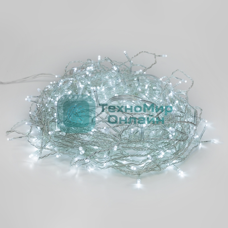 Гирлянда Светодиодный Дождь 1,5х1,5 м, свечение с динамикой, прозрачный провод, 230 В, диоды белые