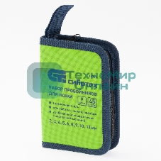 Набор пробойников Сибртех для кожи 2; 3; 4; 5; 6; 8; 9; 10; 13 мм, 9 шт, чехол