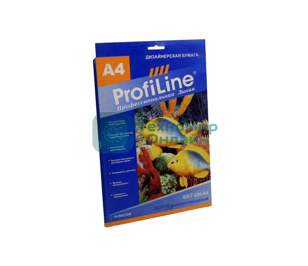 БХ/Г-220-А4-10 ХОЛСТ высокоглянцевый, 220г/м2, А4, 10л, 1440 dpi