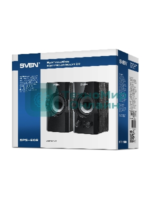 Акустическая система SVEN SPS-606, черный, акустическая система 2.0 (мощность 2x3 Вт(RMS))