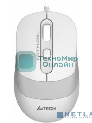 Мышь проводная A4Tech Fstyler FM10 белый/серый, 1600 dpi, USB, кнопки - 4