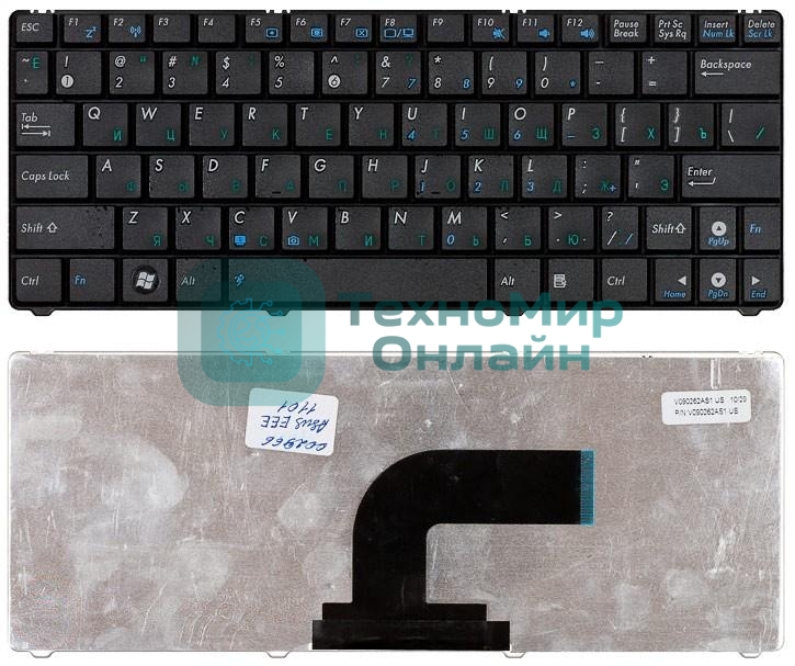 Клавиатура для ноутбука Asus Eee PC 1101 1101HA N10 N10E N10J черная