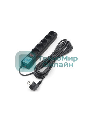 Сетевой фильтр Powercube SPG5-С2 1.9 м, 5 розеток, черный, коробка