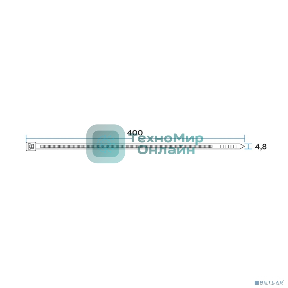 Хомут кабельный PROconnect 4.8х400 нейл. черный (уп. 100 шт)