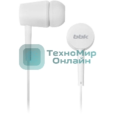 Проводные наушники BBK EP-1002S белый, вкладыши