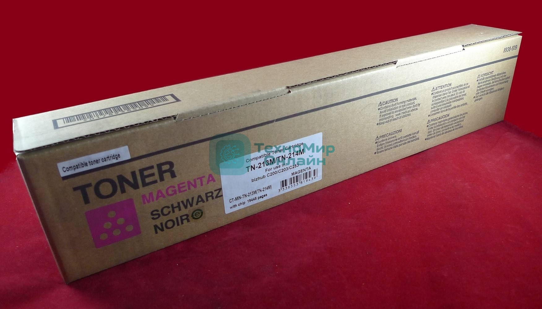 Тонер Konica-Minolta bizhub C200/C203/C253 magenta TN-213M/TN-214M (туба 374г) JPN