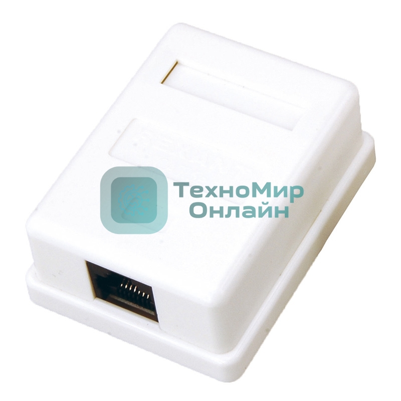 Розетка компьютерная Rexant 1-м ОП RJ45 CAT 5E бел.