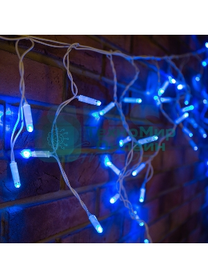 Гирлянда Neon-night Айсикл (бахрома) светодиодный, 2,4 х 0,6 м, белый провод, 230 В, диоды синие, 76 LED