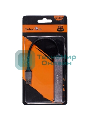 Переходник USB 3.0 -->USB3.0+3 USB2.0, Aluminum Shell, 0.2м Telecom TA308U