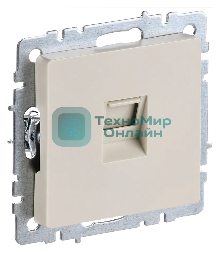 Розетка компьютерная СП RJ45 кат.5E BRITE РК10-БрКр беж. IEK BR-K10-1-K10