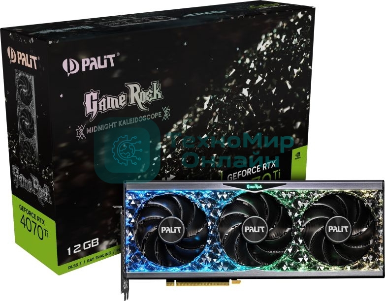 Видеокарта Palit RTX4070Ti GAMEROCK 12Gb 192 GDDR6X 2310/21000 HDMIx1 DPx3 HDCP Ret