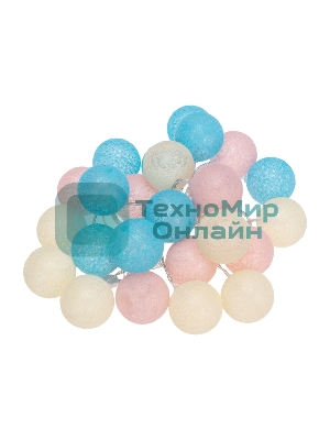 Тайские фонарики Neon-night Перламутр 5м, 25 LED, прозрачный ПВХ, цвет свечения теплый белый, питание USB