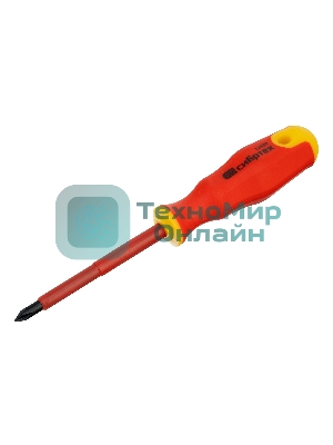Отвертка диэлектрическая Сибртех PH1 х 80 мм, до 1000 В, двухкомпонентная рукоятка