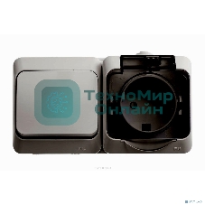 Блок ОП Этюд (1-кл. выкл. + евророз. защ. шторки) IP44 бел. SchE