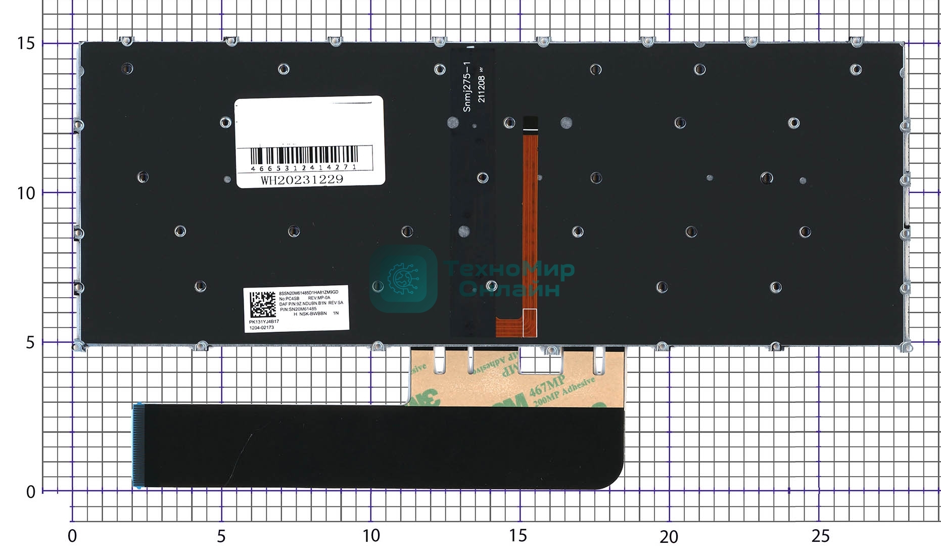 Клавиатура для ноутбука Lenovo Yoga 6 13ABR8, черная