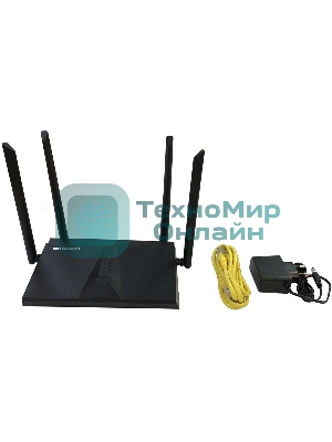 Двухдиапазонный Wi-Fi 6 маршрутизатор AX1800, 1x1000Base-T WAN, 3x1000Base-T LAN, 4 внешние антенны 5 dBi