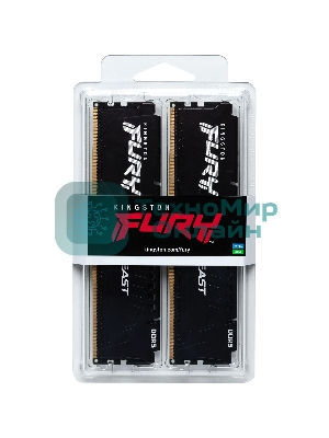 Оперативная память Kingston Fury Beast, DDR5, 128Gb (4x32Gb), 5200MHz, CL40, DIMM, радиатор, черный