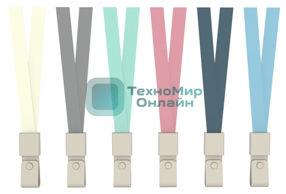 Шнур для пропуска Deli 8352blue 45х1 см нейлон синий (упак.: 12 шт) пластиковый пакет