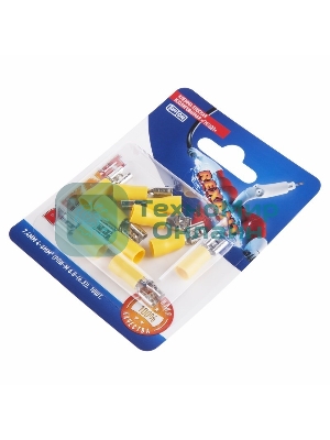 Клемма плоская Rexant, изолированная гнездо - 7.4 мм, 4-6 мм², (РПи-м 6.0-(6.3)/РПИм 5,5-6-0,5/FDD5.5-250), в упак. 10 шт.