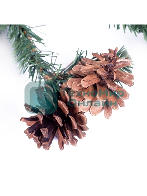 Еловый шлейф Neon-night 2,7 м с шишками, объем 36 см