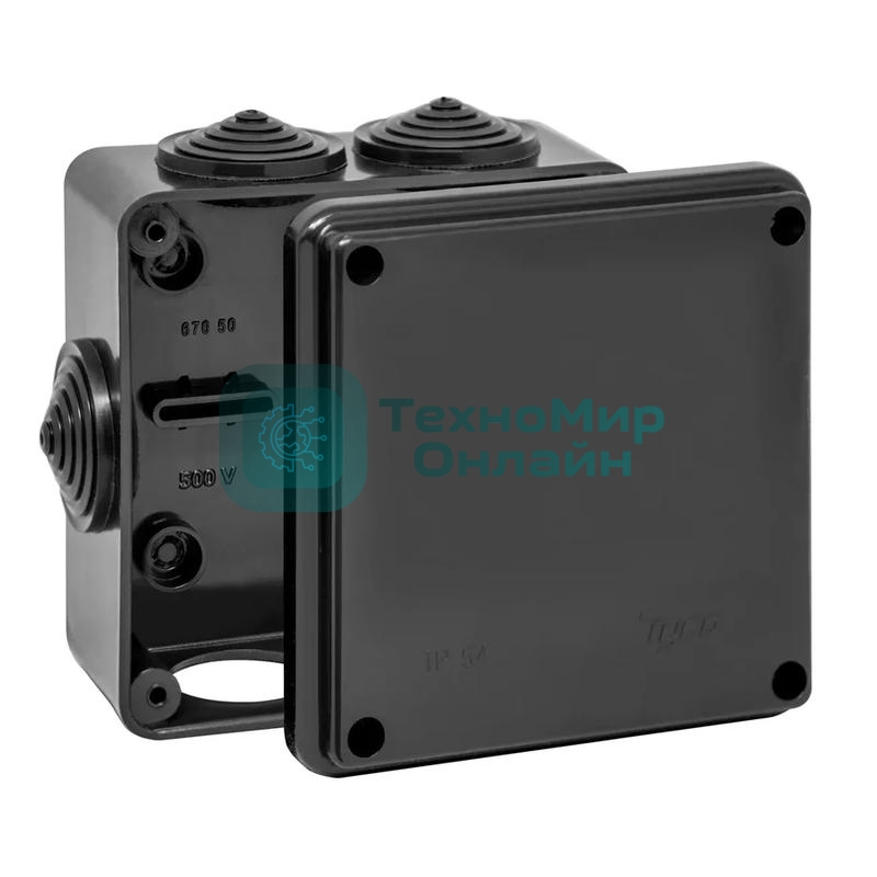 Коробка распределительная ОП 100х100х50 мм УХЛ1 IP54 черный Ruvinil 67050Ч