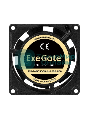 Вентилятор для корпуса ExeGate EX08025SAL черный, 80 мм, 2500 об/мин, 31 дБ