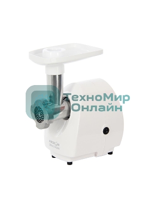 Мясорубка электрическая Аксион М25.01 белый, 1500 Вт, 1.7 кг/мин, защита от перегрузки, насадки - 3