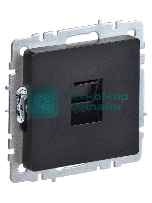 Розетка компьютерная IEK BRITE RJ45 кат.5E РК10-БрЧ черный