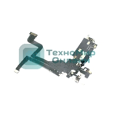 Шлейф с разъемом зарядки и микрофоном для Apple iPhone 13 Pro, синий