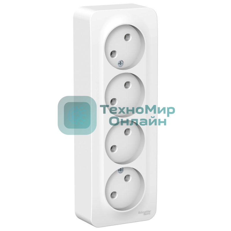 Розетка 4-ая б/з без шторок 16А, 250В, изолир. пластина SE Blanca наруж Бел