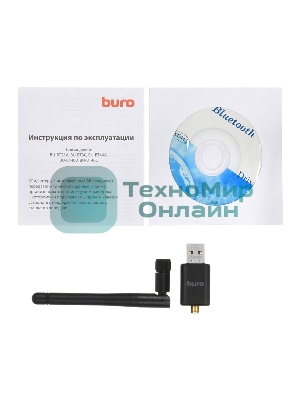 Адаптер USB Buro Bluetooth 4.0+EDR class 1 100м черный