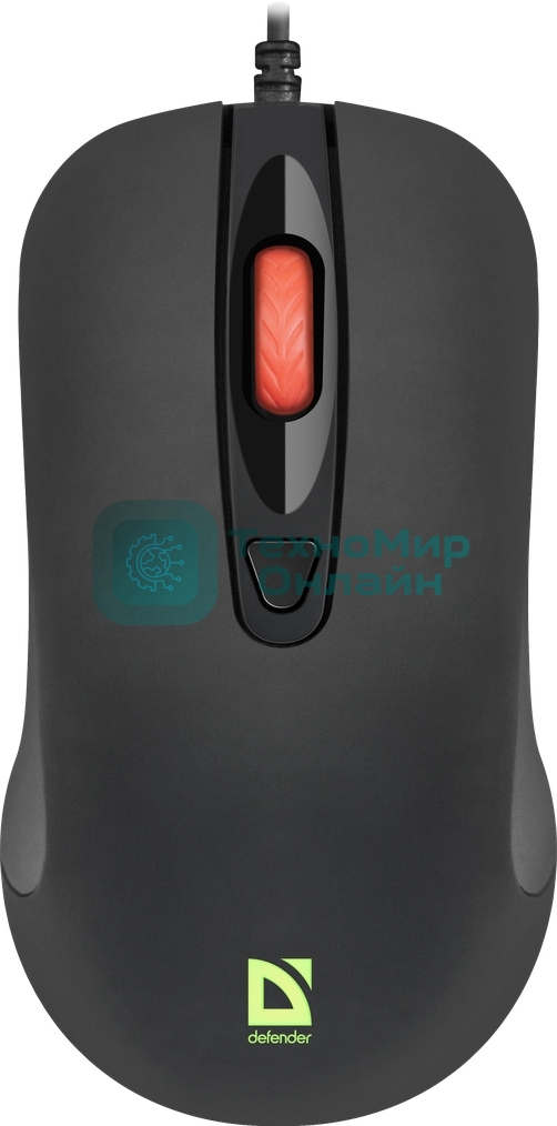 Мышь проводная Defender Ultra Classic MB-280 черный, 1200 dpi, USB, кнопки - 4