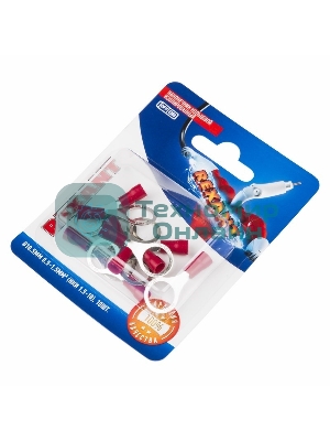 Наконечник кольцевой Rexant изолированный ø10.5 мм, 0.5-1.5 мм², НКи 1.5-10/RV1.25-10, красный, в упак. 10 шт.