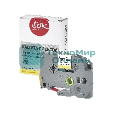 Кассета с лентой S'OK by Sakura Printing TZE632 для Brother, красный на желтом, 12мм/8м, наклейка