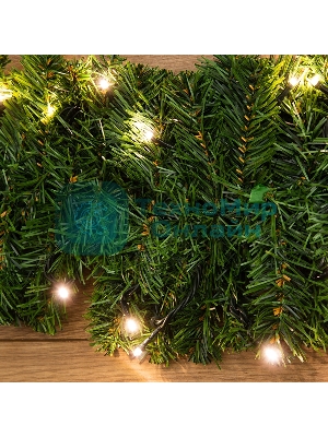 Еловый шлейф Neon-night искусственный 2,7 м Теплое белое свечение 80 LED